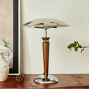 Mid-century modern wood and chrome desk lamp polished table lamp for office or bedroom