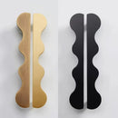 Brass Wave Shape Cabinet Handles Modern Drawer Pulls Gold/Black Furniture Handles for Kitchen Wardrobe Door-Letifly Lights and Decor
