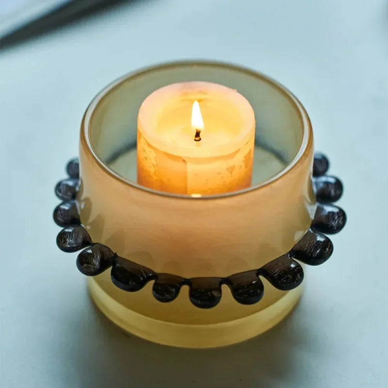Colorful frosted glass vase ring design mini cylindrical bud vase for stems candles diffuser