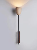 American Retro Style Wall Lamp Natural Stone E27 Bulb For Living Room Bedroom Hotel Wood Base Home Decor Sconce-Letifly Lights and Decor