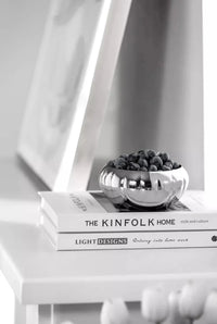 Radiance Ribbed Bowl Polished stainless steel ribbed bowl modern reflective noodle rice bowl