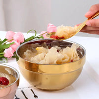 Small&Big Stainless Steel Chinese Rainbow Round Bowl Rice Soup Double Hot Insulation Container Noodle Bowl Kitchen Tableware-Letifly Lights and Decor
