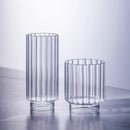 ribbed tall glass borosilicate clear drinkware for cocktails juice water