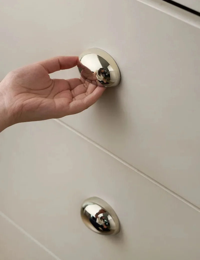 Mirror Gloss Nickel Silver Shell Shape Drawer Pulls 64mm Hole Spacing Modern Luxury Oval Cabinet Handles for Closet Dresser-Letifly Lights and Decor