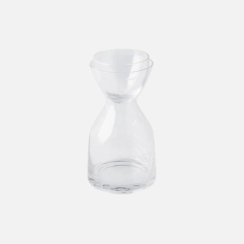Nordic face glass carafe set clear green hourglass pitcher matching lid minimalist bedside water jug