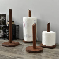 Creative Walnut Tissue Storage Rack Kitchen Vertical Roll Paper Holder Plastic Wrap Shelf Household Storage Ornament Decoration-Letifly Lights and Decor