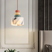 Luxury stone pendant lamp natural marble LED chandelier light