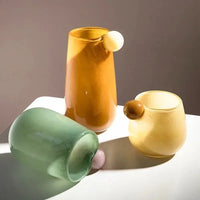 The Pop Vase Collection Candy Style Colorful Glass Vase Hydroponics Flower Pot Desk Decoration Flower Arrangement Floral Vases Room Aesthetic Decor