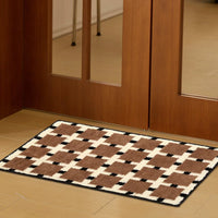Vintage Tufting Geometric Bathroom Mat Soft Tufted Maillard Bedroom Carpet Bedside Rug Floor Non Slip Pad Aesthetic Home Decor-Letifly Lights and Decor