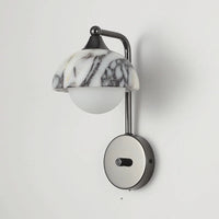 Orion Marble Sconce Black marble wall sconce alabaster stone modern luxury bedroom wall light