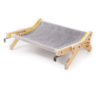 Cat window perch soft plush mount no-drill wood frame