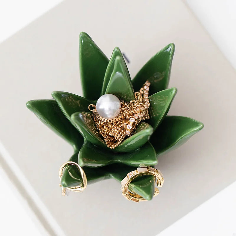 succulent jewelry holder Agave Bloom Jewelry Dish – Letifly Lights & Decor