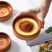 Terracotta ceramic dessert dish swirl glaze small snack bowl modern rustic tableware fruit dessert bowl