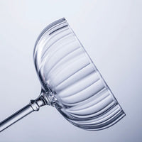 ribbed glass cocktail coupe handmade clear borosilicate stemware