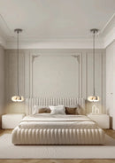 Eclipse Mini Pendant Lamp Luxury Black Round Natural Stone Pendant Lamp High-end Bedroom Bedside LED Chandelier Living room Decoration Home Hanging Lights