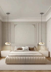 Eclipse Mini Pendant Lamp Luxury Black Round Natural Stone Pendant Lamp High-end Bedroom Bedside LED Chandelier Living room Decoration Home Hanging Lights