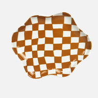 European Chessboard Ceramic Plate Black and White Checkered Irregular Tableware Dinner Plate Dinner Set Plates and Dishes-Letifly Lights and Decor
