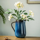 Ceramic ombre pitcher glossy gradient blue serving carafe modern decorative vase home tableware