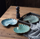 Ceramic shell plate kiln glaze ocean-inspired tableware