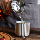 Ceramic ribbed retro tea cup hand-glazed Japanese style coffee wine mug