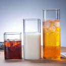 Square glass cup clear cold drink minimalist modern durable tumbler