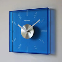 Modern Transparent Clock Klein Blue Wall Hanging Clock Timepiece for Bedroom Living Room Office Acrylic Square Wall Decor-Letifly Lights and Decor