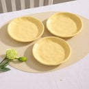 Luna Creme Pastel ceramic snack plates wavy edge hand-glazed modern dish set