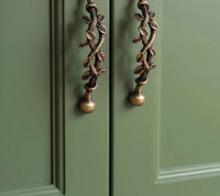 Santaya Brushed Brass Handles Vine-shaped for Kitchen Cabinets Bedroom Wardrobe Drawer Knobs and Furniture Handle-Letifly Lights and Decor