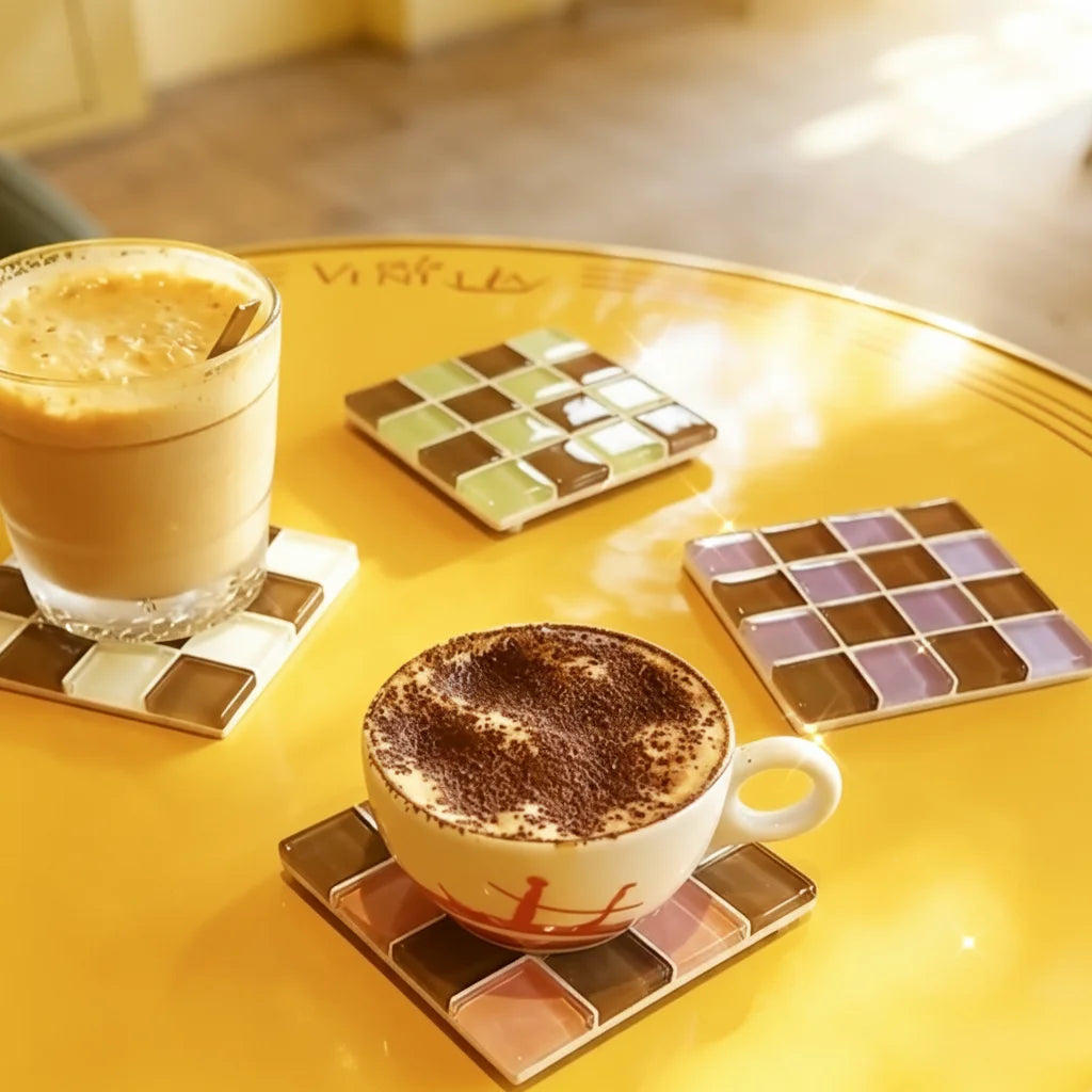 Pixel Vintage Tile Coasters