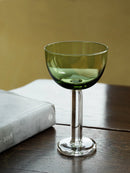 Hami Green Goblet glass goblet vintage wine cup cocktail dessert glassware