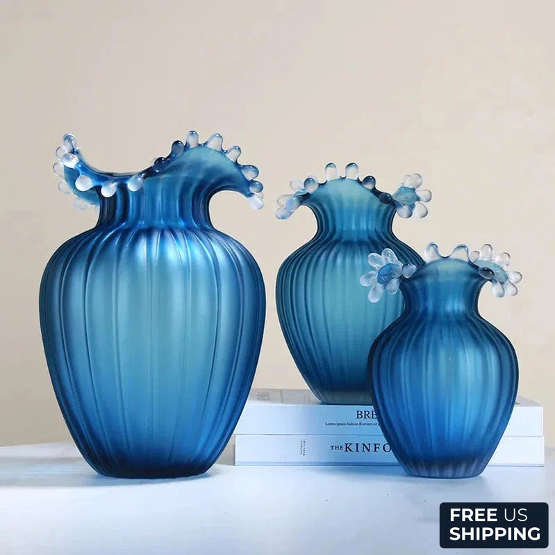 Wave Ripple Glass Vase