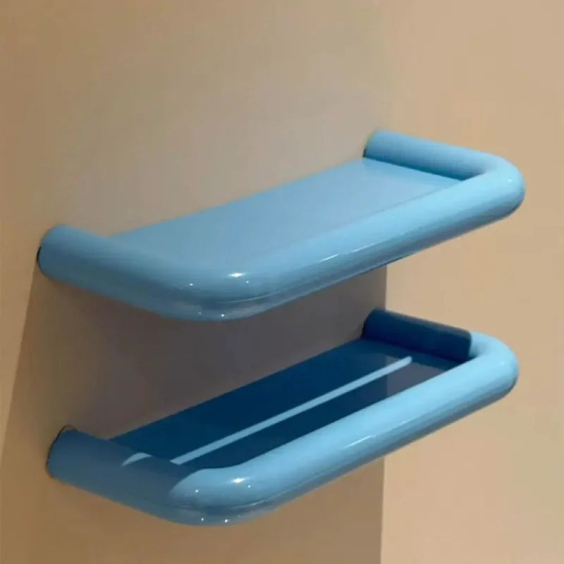 Dopamine Bathroom Storage Shelf Drainable Free Punch Wall Hanging Storage Rack Sturdy High Quality Toiletries Organizer Home-Letifly Lights and Decor