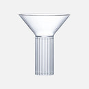 Martini cocktail glass with ribbed stem clear barware