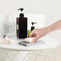 modern silicone soap dish soft glue punch-free bathroom soap holder with drain grooves non-slip design