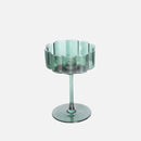 Wave Rim Glass Collection Colorful crystal glasses with wavy petal rim modern cocktail and wine glass 