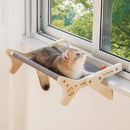 Cat window perch soft plush mount no-drill wood frame