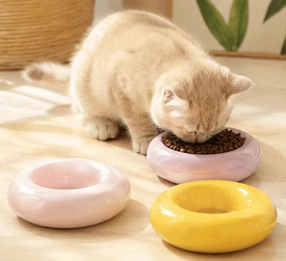 Ceramic Cat Food Water Bowl Anti Vomiting Anti Slip Pet Feeder Dish Easy Clean Anti-flip Pet Food Basin Pet Supplies-Letifly Lights and Decor