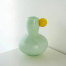 Glass vase with orb detail stained glass pastel colorful modern decor