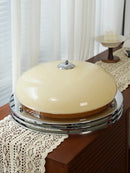 Ceiling light cream glass chrome Bauhaus French style retro flush mount ceiling lamp