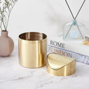 304 Mini Countertop Brushed Stainless Steel Swing Lid Trash Can Set, 1.5 L / 0.40 Gal,Desktop gold trash can-Letifly Lights and Decor
