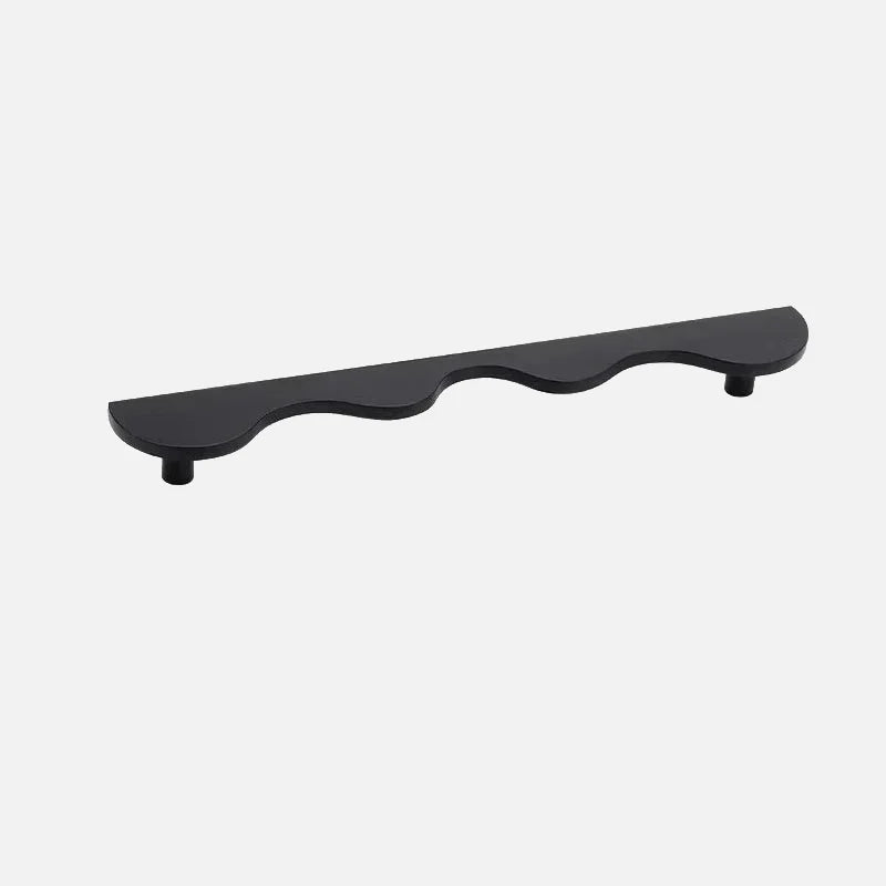 Brass Wave Shape Cabinet Handles Modern Drawer Pulls Gold/Black Furniture Handles for Kitchen Wardrobe Door-Letifly Lights and Decor
