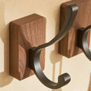 Wooden wall hook self-adhesive walnut key holder modern towel coat hanger