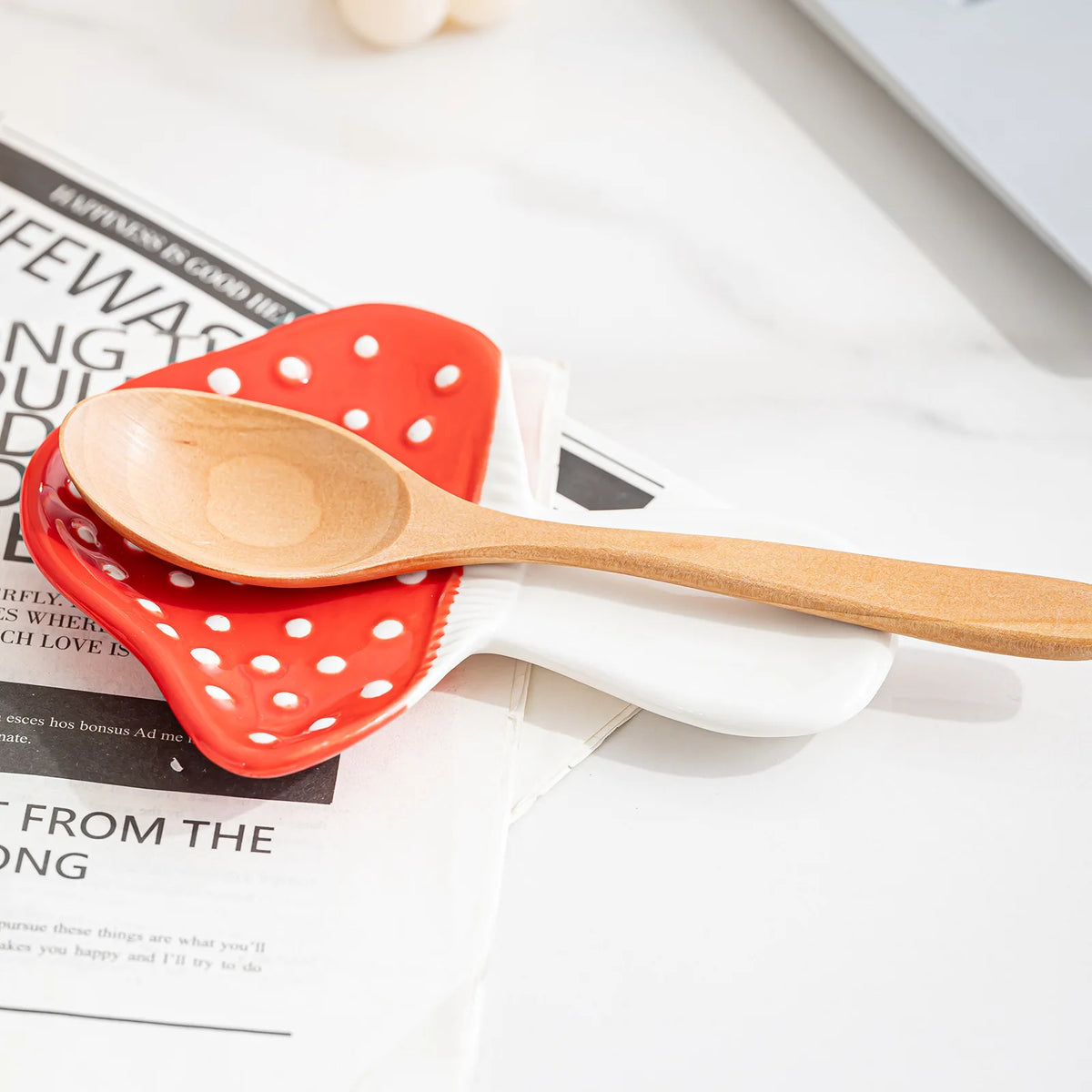 Toadstool Ceramic Spoon Rest