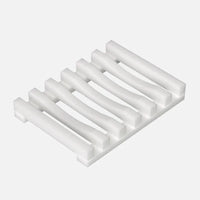 Flexible silicone soap holder with wave drainage design for kitchen or bathroom soap saver storage