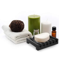 Flexible silicone soap holder with wave drainage design for kitchen or bathroom soap saver storage