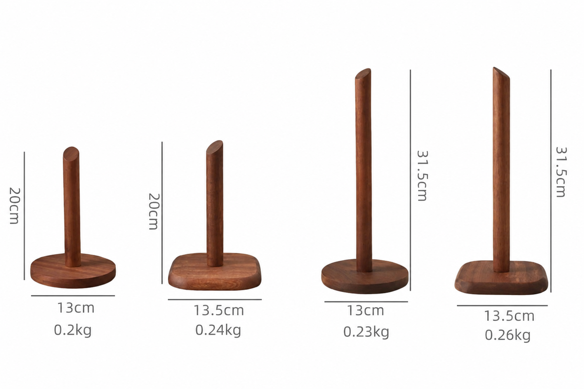 Creative Walnut Tissue Storage Rack Kitchen Vertical Roll Paper Holder Plastic Wrap Shelf Household Storage Ornament Decoration-Letifly Lights and Decor