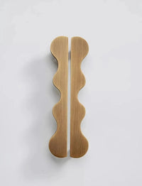 Brass Wave Shape Cabinet Handles Modern Drawer Pulls Gold/Black Furniture Handles for Kitchen Wardrobe Door-Letifly Lights and Decor