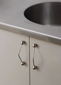 Kinetic Line Knobs & Pulls Minimalist brass cabinet knobs and pulls solid brass modern hardware set