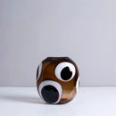 Glass Vase Amber White Black Spot Pattern Glossy Finish Ellipsoid flower terrarium vase