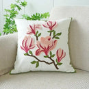 Floral embroidered cotton throw pillow cover daisy design cozy decorative cushion